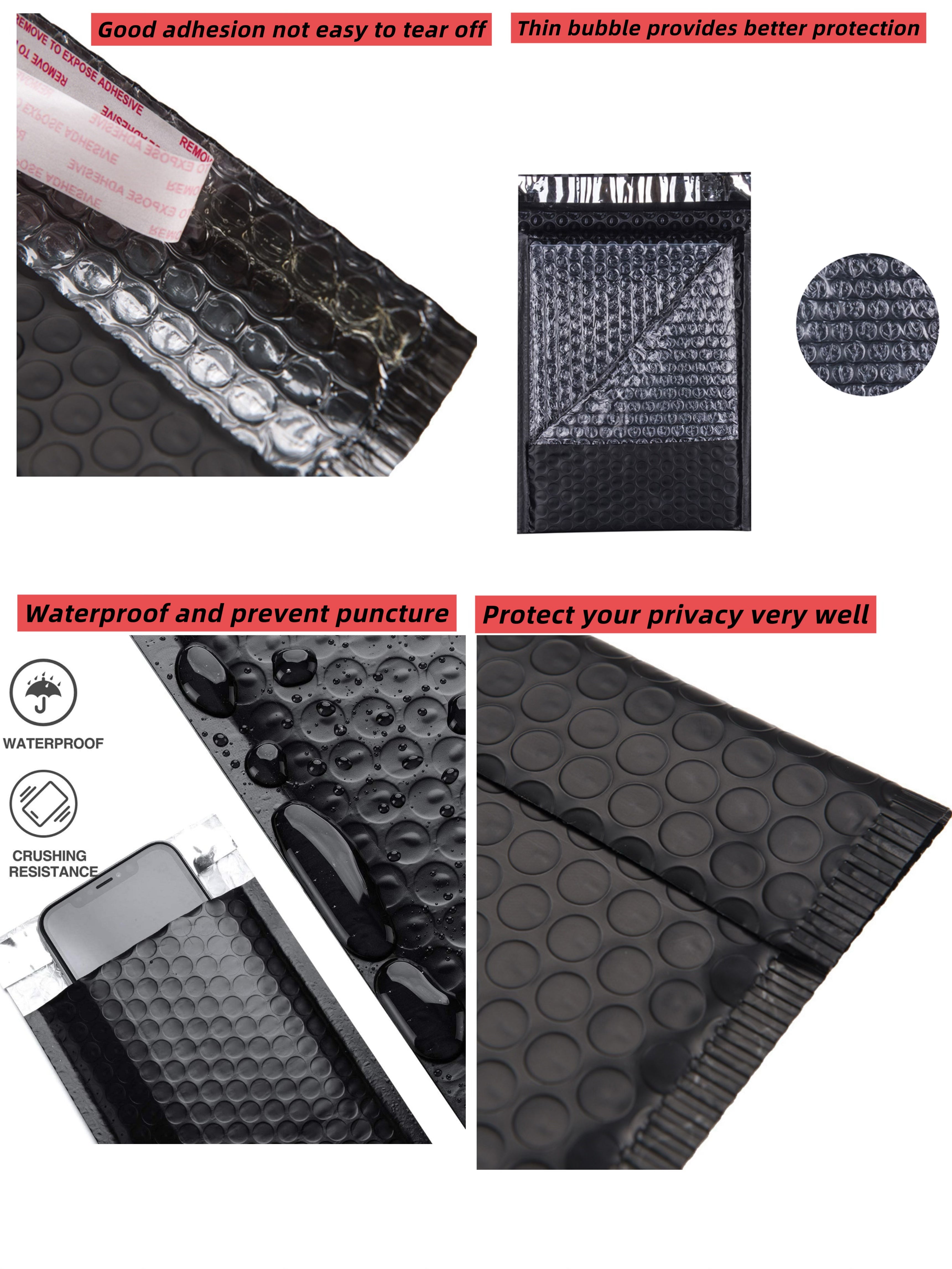 CH 100pcs 6x10 Inch Poly Bubble Mailers Waterproof Envelopes Shipping Envelopes Bags Black Padded Bubble Envelopes for Shipping/Packaging/Mailing Self Seal
