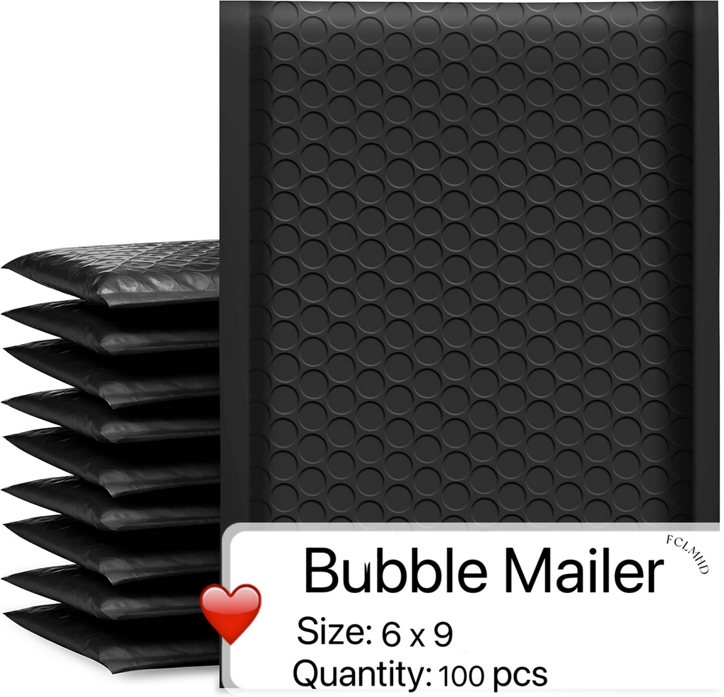 CH 100pcs 6x10 Inch Poly Bubble Mailers Waterproof Envelopes Shipping Envelopes Bags Black Padded Bubble Envelopes for Shipping/Packaging/Mailing Self Seal