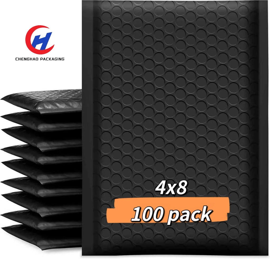 4x8 inch black bubble mailer 100pcs pack - size specifications and features