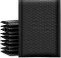 4x8 inch black bubble mailer - front view with specifications