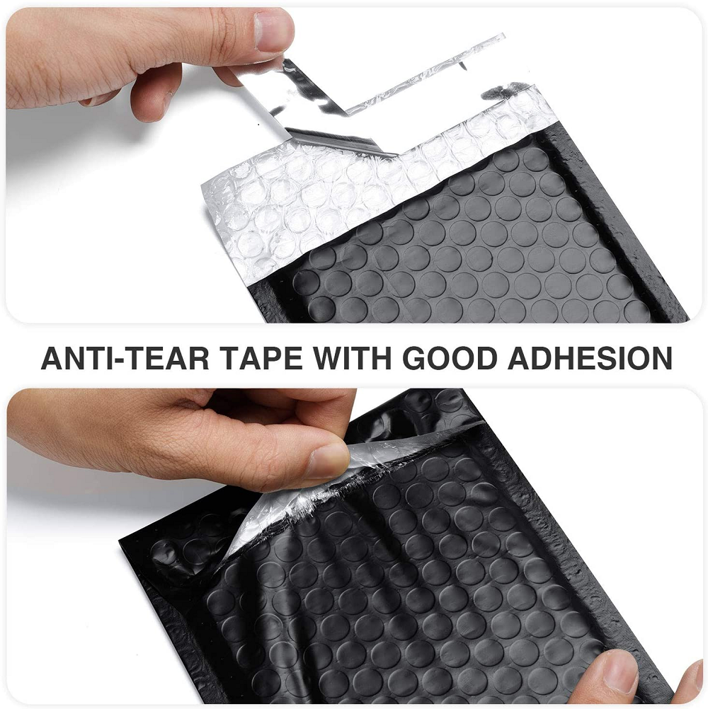 CH 100pcs 6x10 Inch Poly Bubble Mailers Waterproof Envelopes Shipping Envelopes Bags Black Padded Bubble Envelopes for Shipping/Packaging/Mailing Self Seal